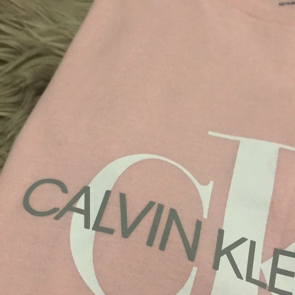 Mens Calvin Klein Short Sleeve-Sz xs-Cotton-Pink-White/Gray Logo - Picture 4 of 9